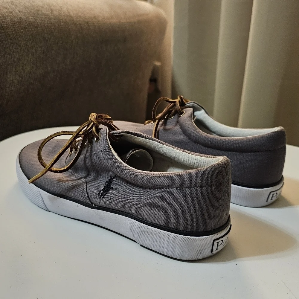 Polo Ralph Lauren Forestmont II Gray Canvas Casual Neutral Academia Shoes 8.5